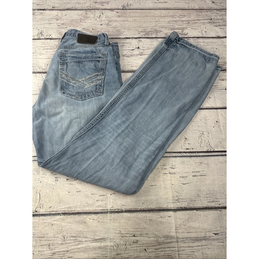 Buckle BKE Tyler Straight Jeans Mens 34XL Blue Denim Cotton Light Wash